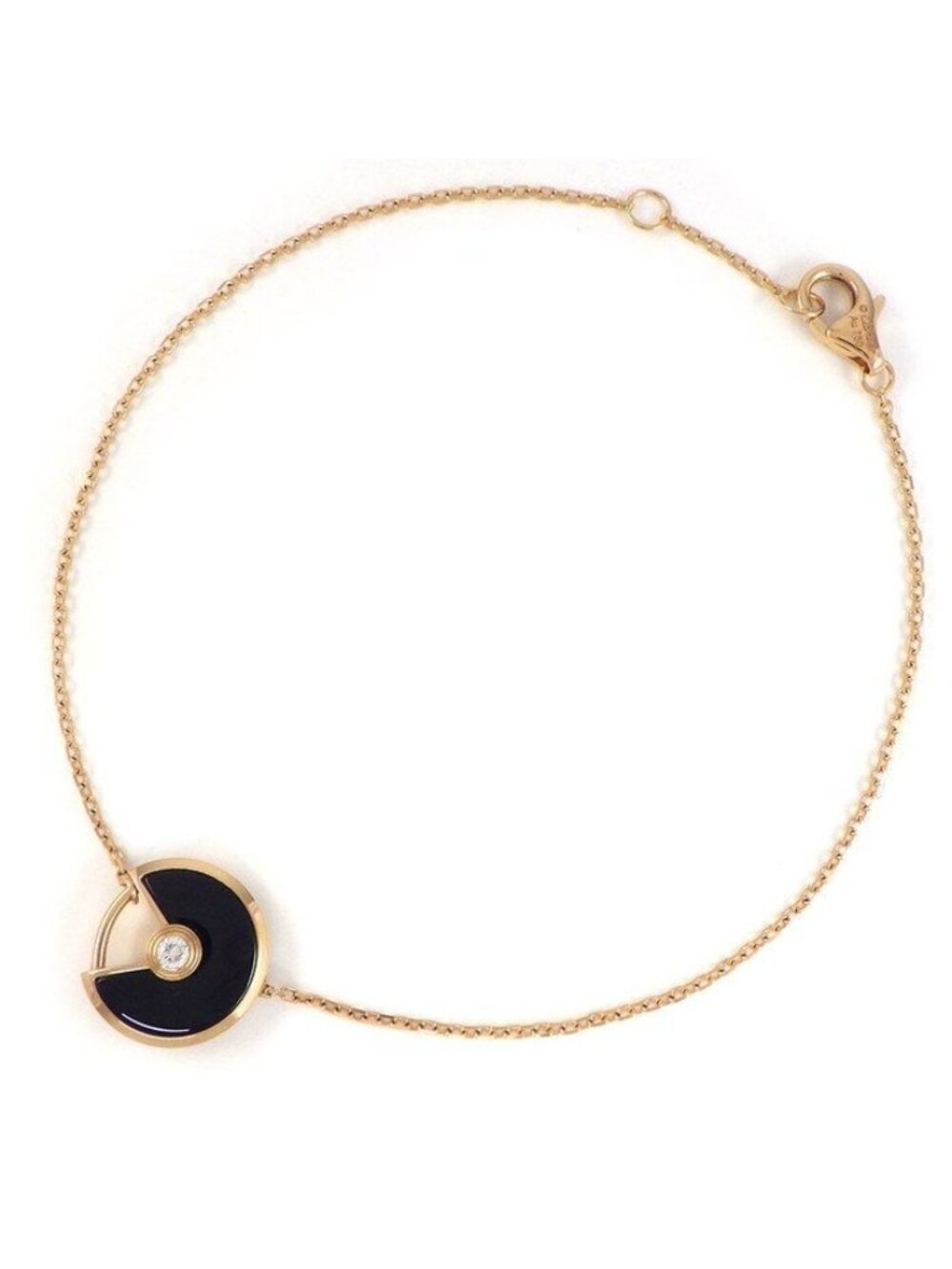 Cartier Bracelet Amulet 1 Point Diamond Onyx 18k Pink Gold